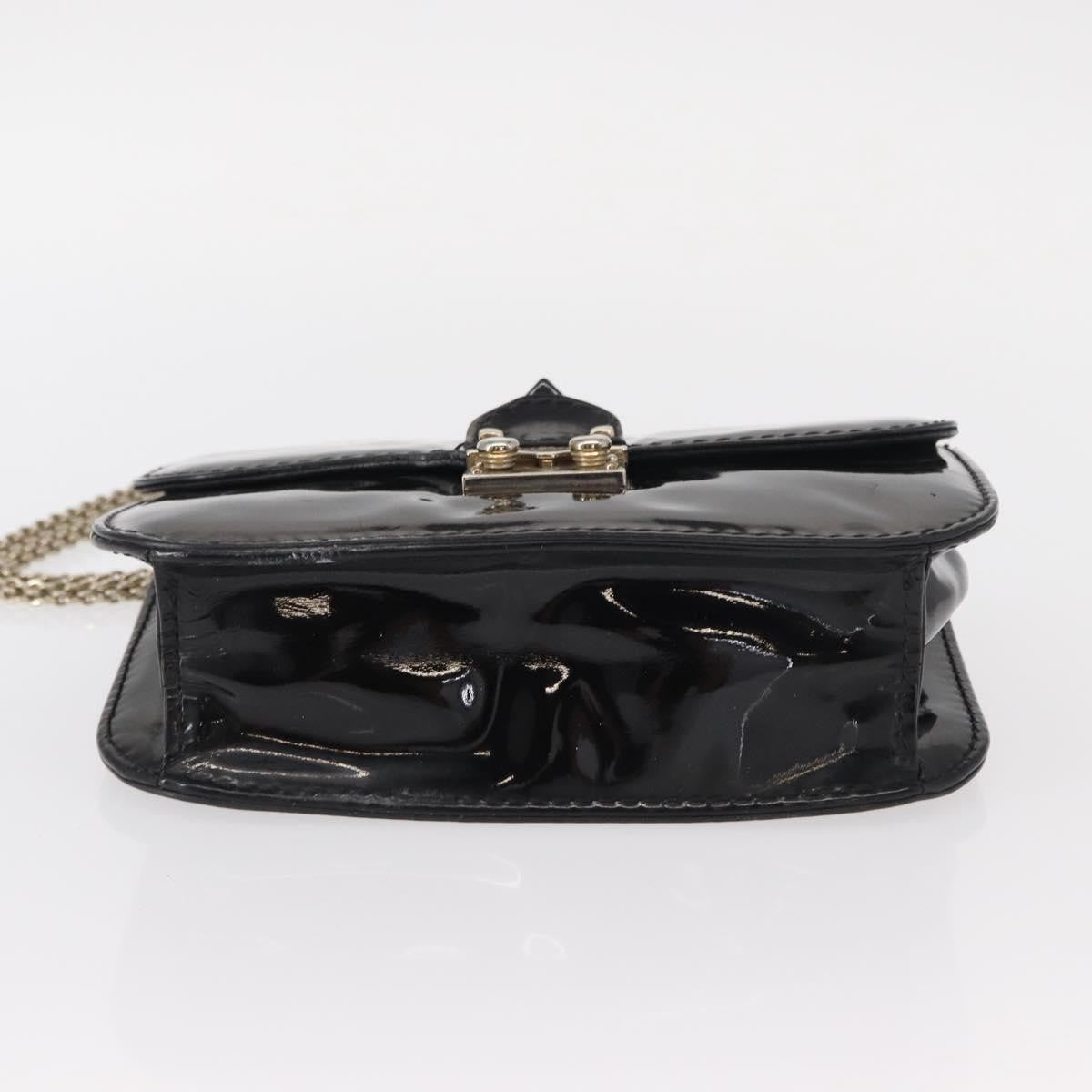 Valentino Garavani Glam Lock Patent Black Patent_Leather Shoulder Bag Bag (Pre-Owned)