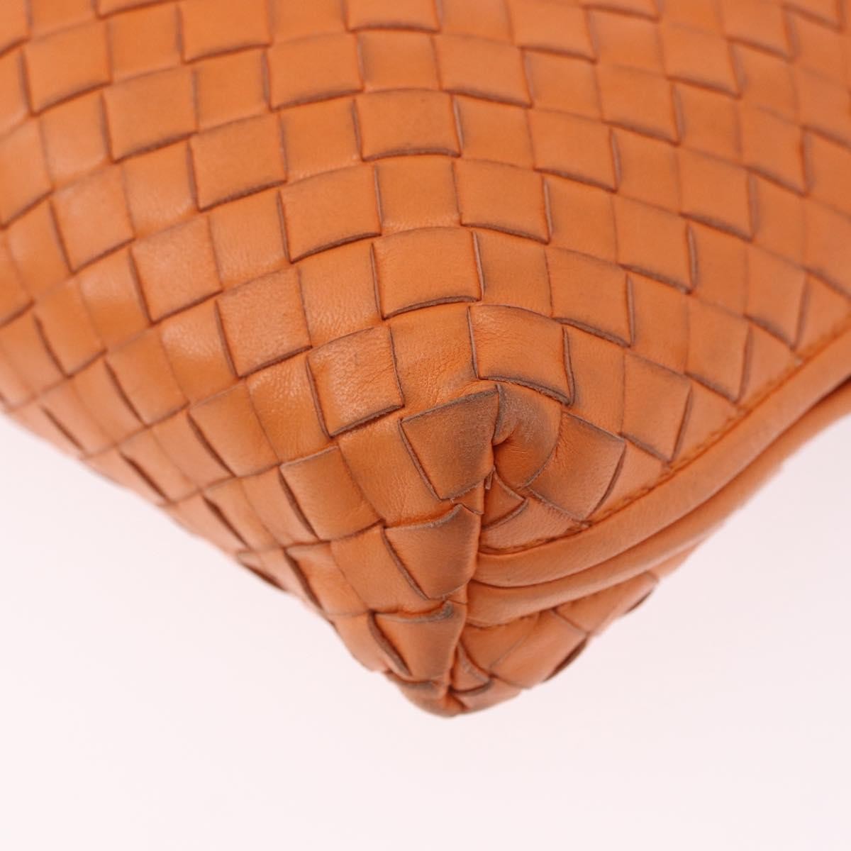 Bottega Veneta Nodini Intrecciato Nappa Orange Leather Shoulder Bag Bag (Pre-Owned)