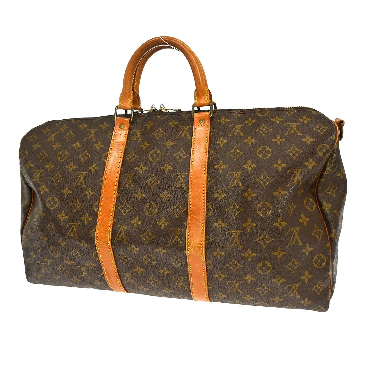 Louis Vuitton Keepall Bandoulière Monogram Brown Canvas Travel Bag Bag (Pre-Owned)