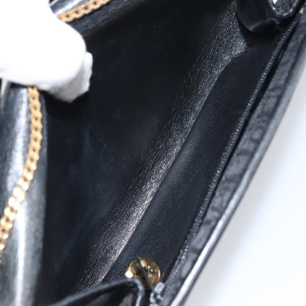 Christian Dior Vintage Chain Flap Diorissimo Canvas Black Canvas Shoulder Bag Bag (Pre-Owned)