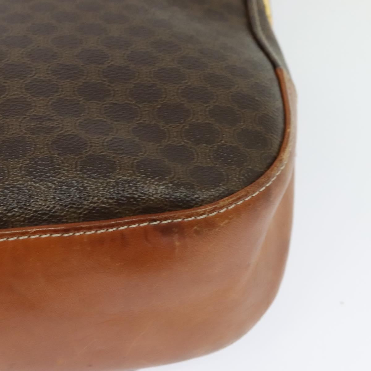 Celine Vintage Macadam Canvas And Leather Brown Canvas Shoulder Bag Bag (Pre-Owned)