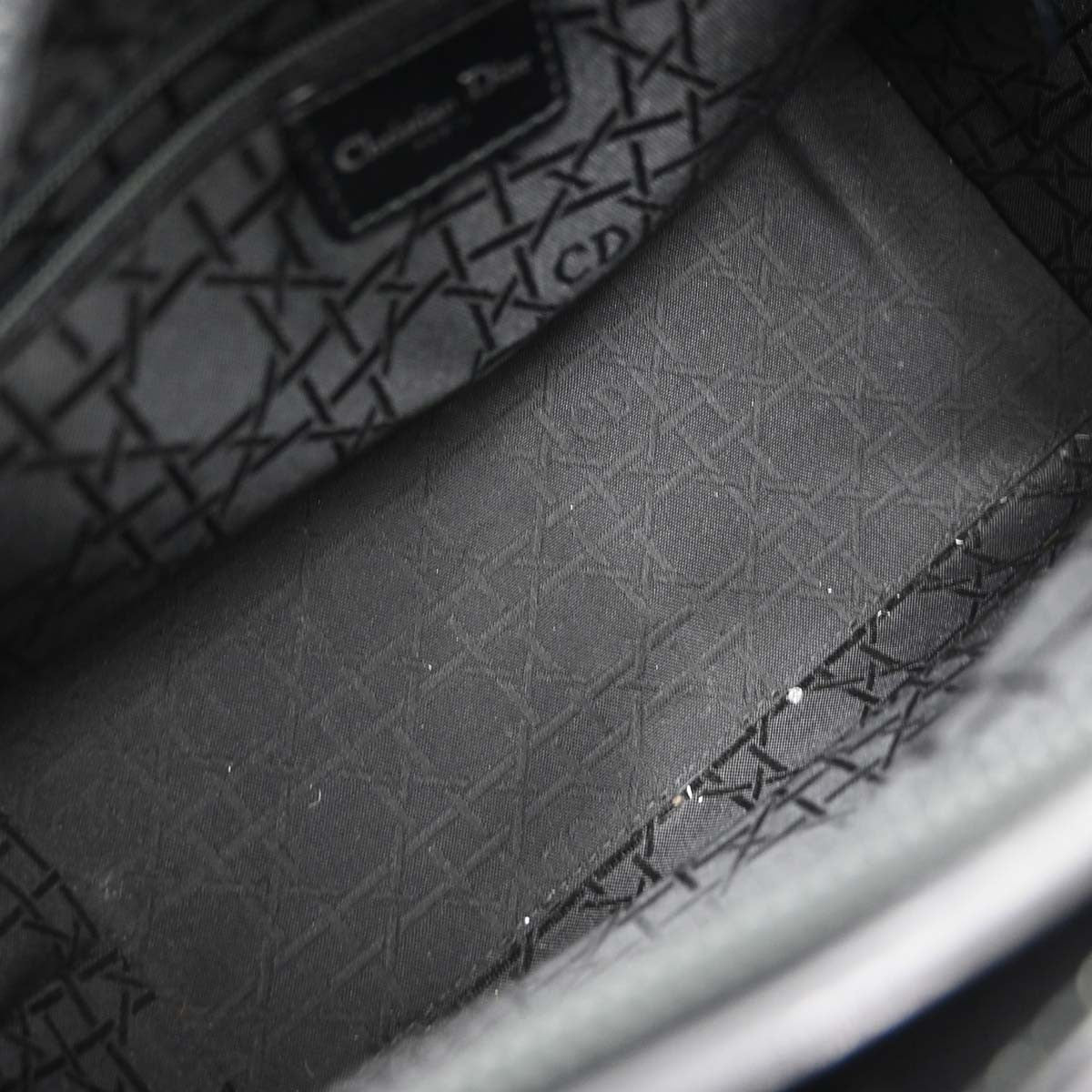 Christian Dior Lady Dior Soft Zip Cannage Stitch Leather Black Pony_Style_Calfskin Tote Bag Bag (Pre-Owned)