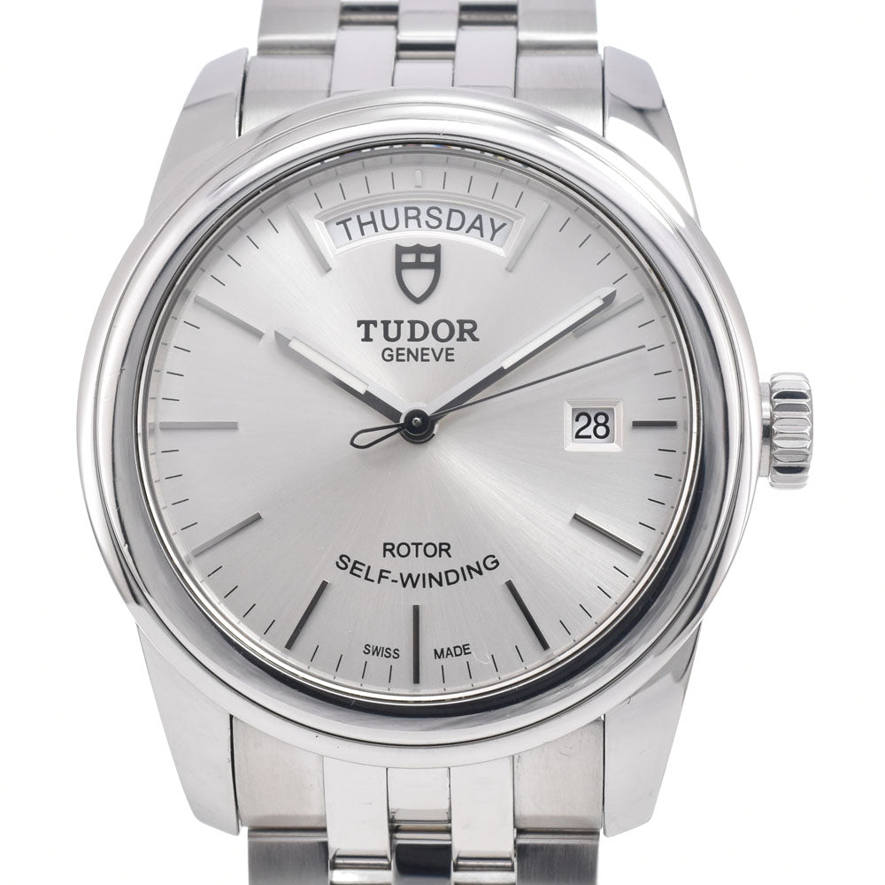 Tudor Glamour Day Date Automatic Stainless Steel With Diamonds Watch (Pre-Owned)