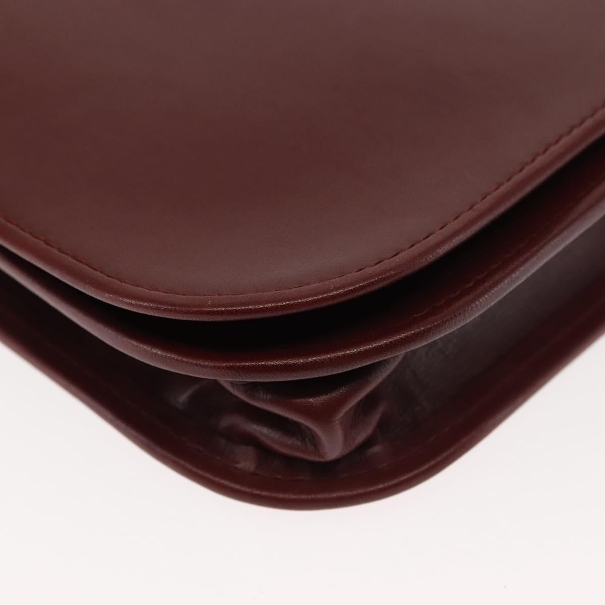 Cartier Must De Cartier Leather Burgundy Leather Shoulder Bag Bag (Pre-Owned)
