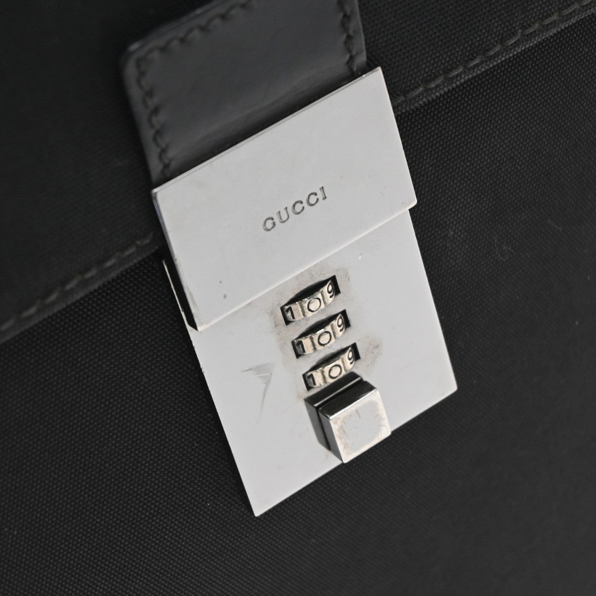 Gucci Briefcase Canvas Black Canvas Briefcase Bag (Pre-Owned)