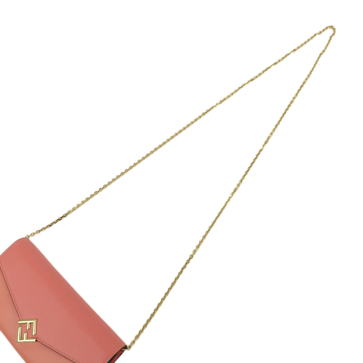 Fendi Ff Diamonds Continental Chain Leather Pink Leather Crossbody Bag Bag (Pre-Owned)