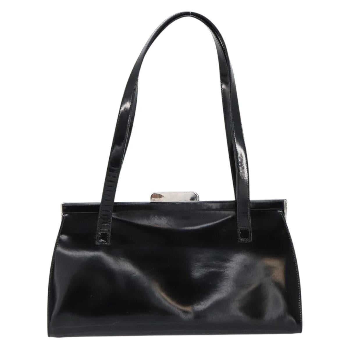 Salvatore Ferragamo Vintage Patent Leather Black Patent_Leather Tote Bag Bag (Pre-Owned)