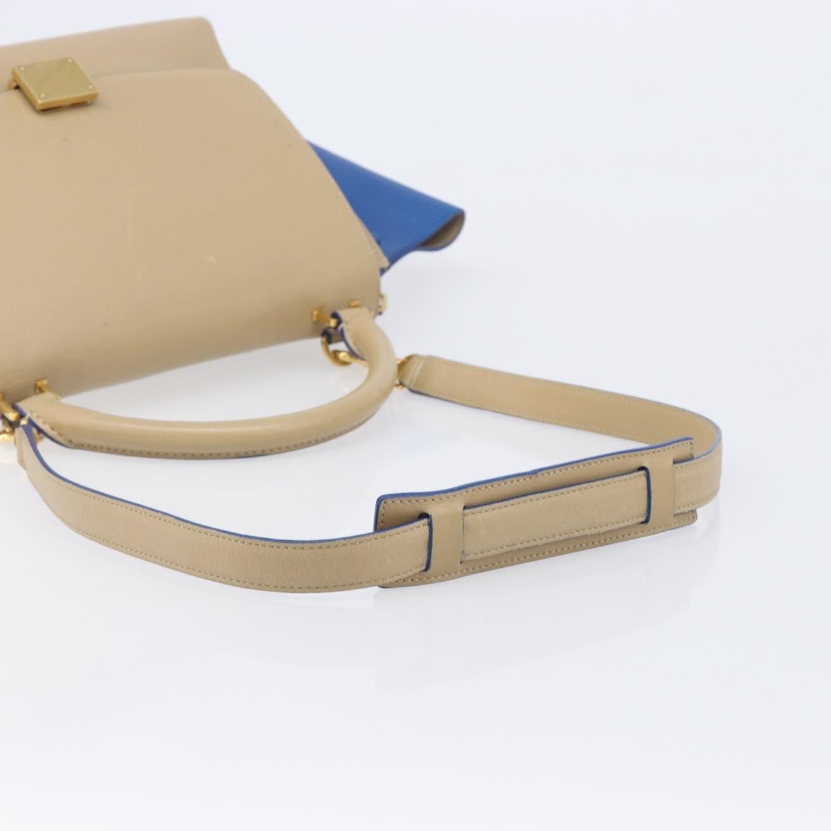 Celine Trapeze Leather Beige Leather Handbag (Pre-Owned)