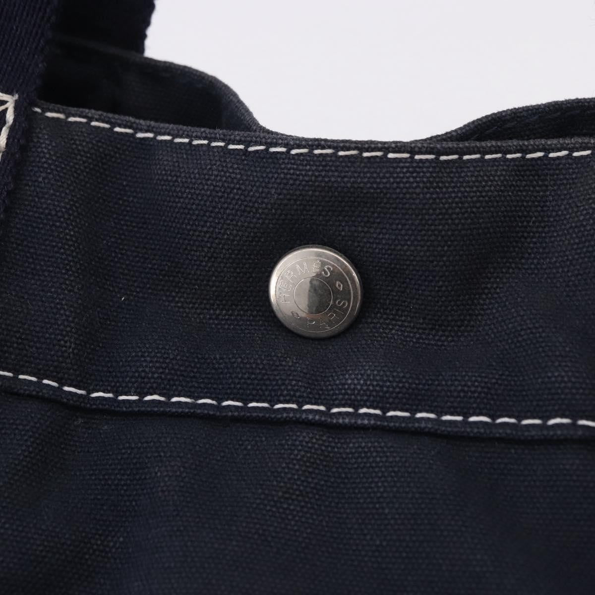 Hermes Fourre Tout Tote Canvas Navy Canvas Tote Bag Bag (Pre-Owned)