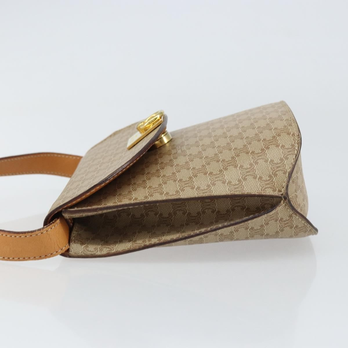 Celine Vintage Macadam Canvas Beige Canvas Shoulder Bag Bag (Pre-Owned)