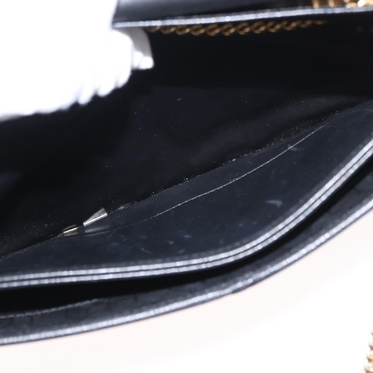 Christian Dior Vintage Chain Flap Leather Black Leather Shoulder Bag Bag (Pre-Owned)