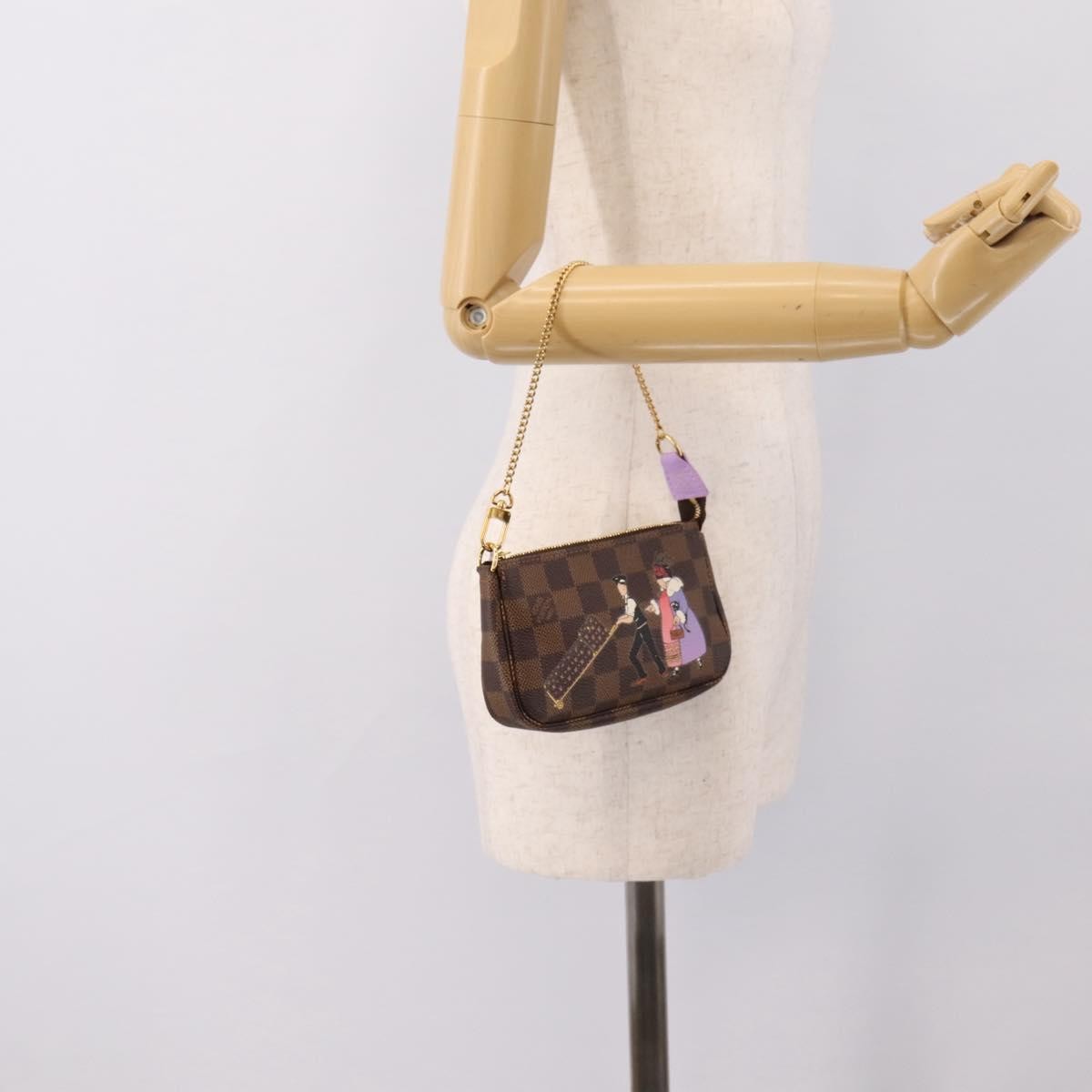 Louis Vuitton Pochette Accessoires Limited Edition Damier Brown Canvas Clutche & Pouche Bag (Pre-Owned)
