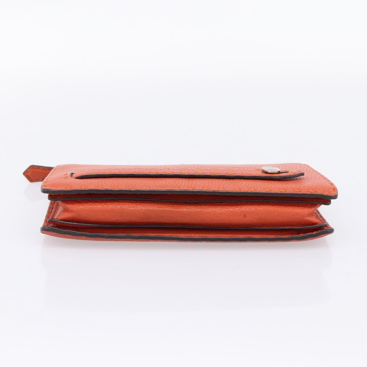 Fendi Selleria Zip Clutch Leather Orange Leather Clutche & Pouche Bag (Pre-Owned)
