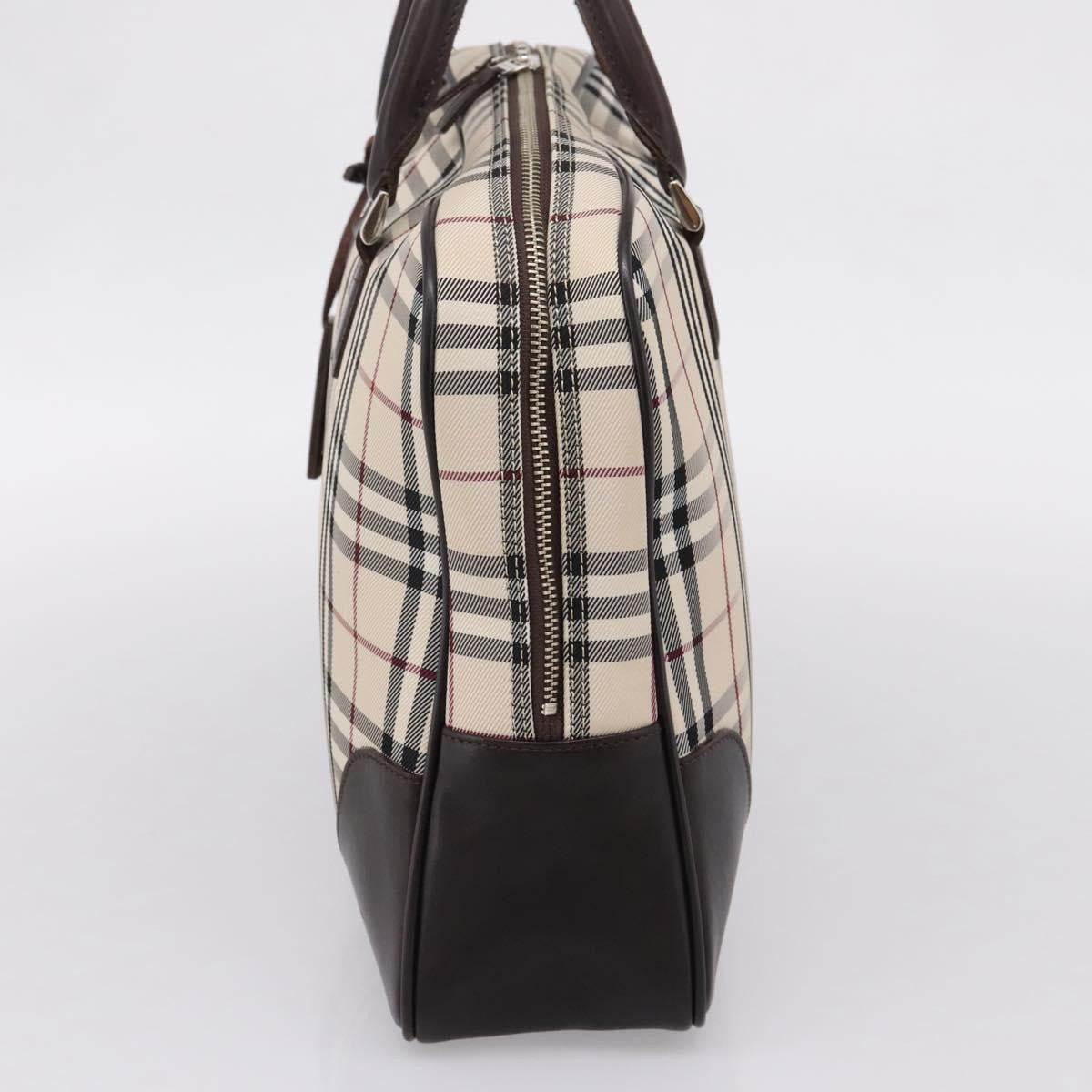 Burberry Boston Nova Check Canvas Beige Nylon Handbag (Pre-Owned)