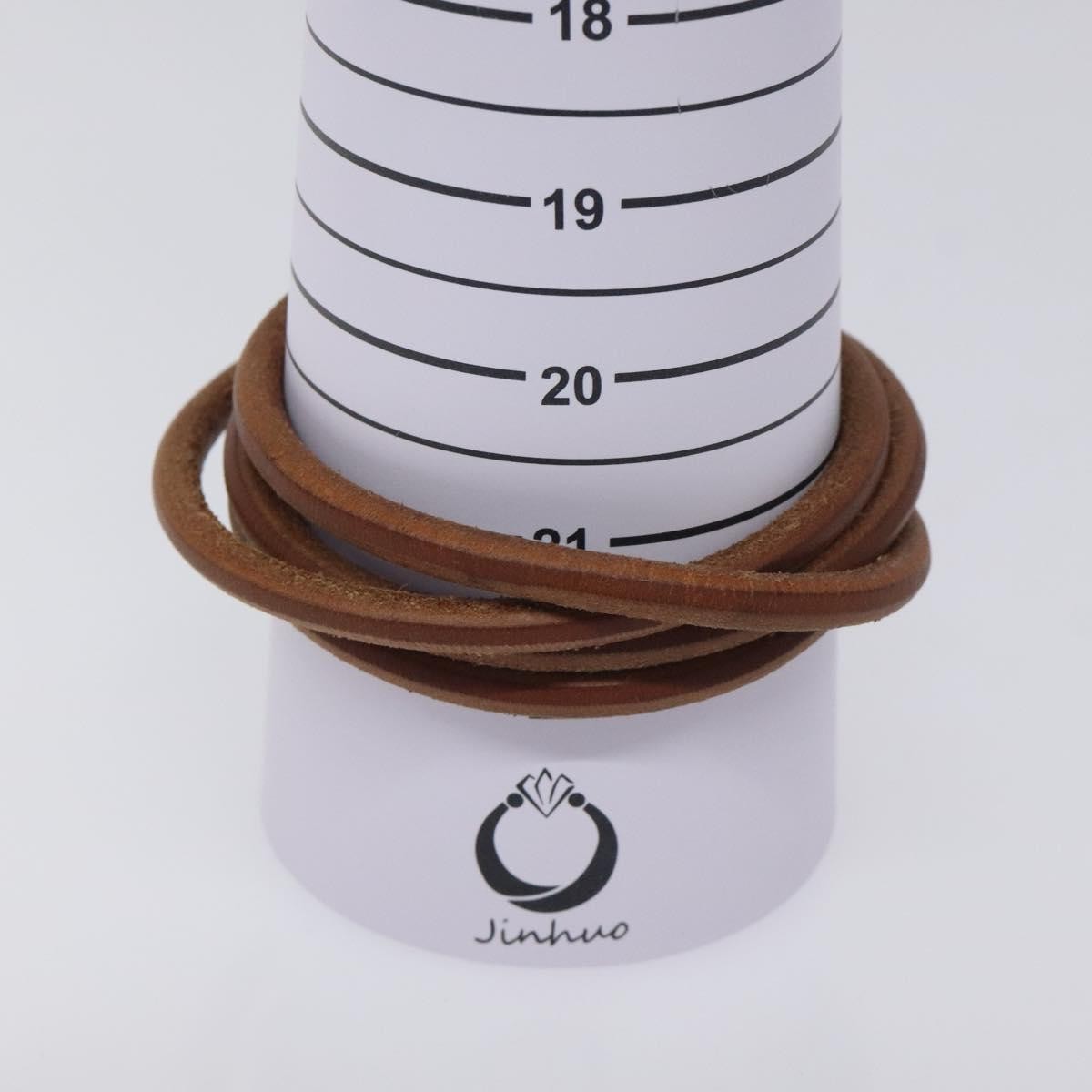 Hermes Laniere Leather Brown Leather Bracelet Jewelry (Pre-Owned)
