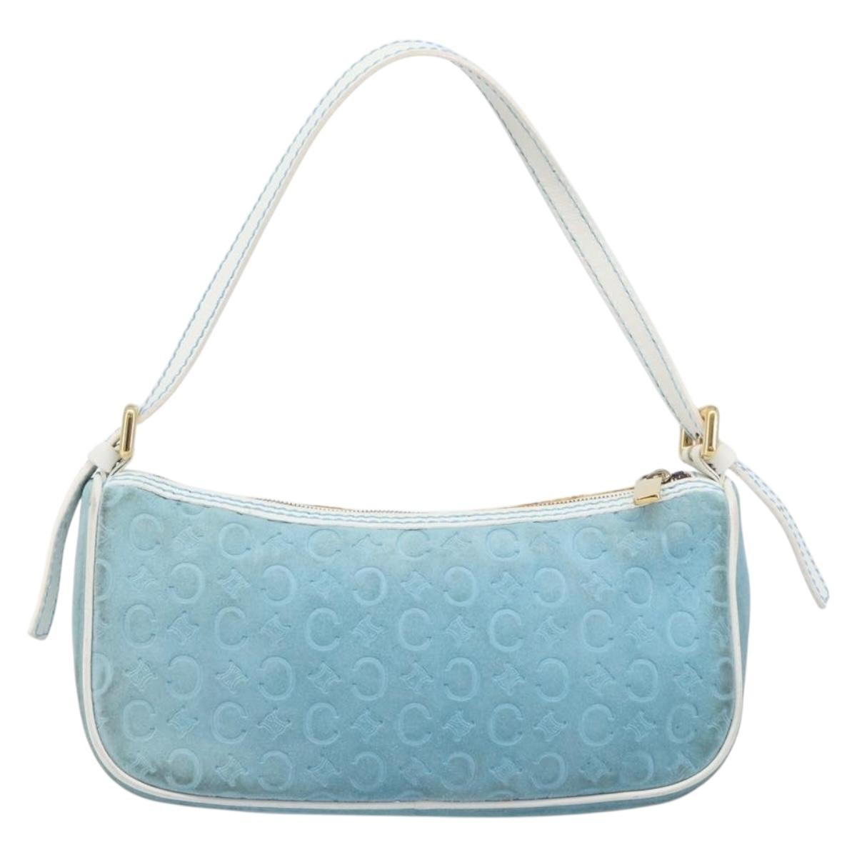 Celine C Macadam Suede Turquoise Suede Handbag (Pre-Owned)