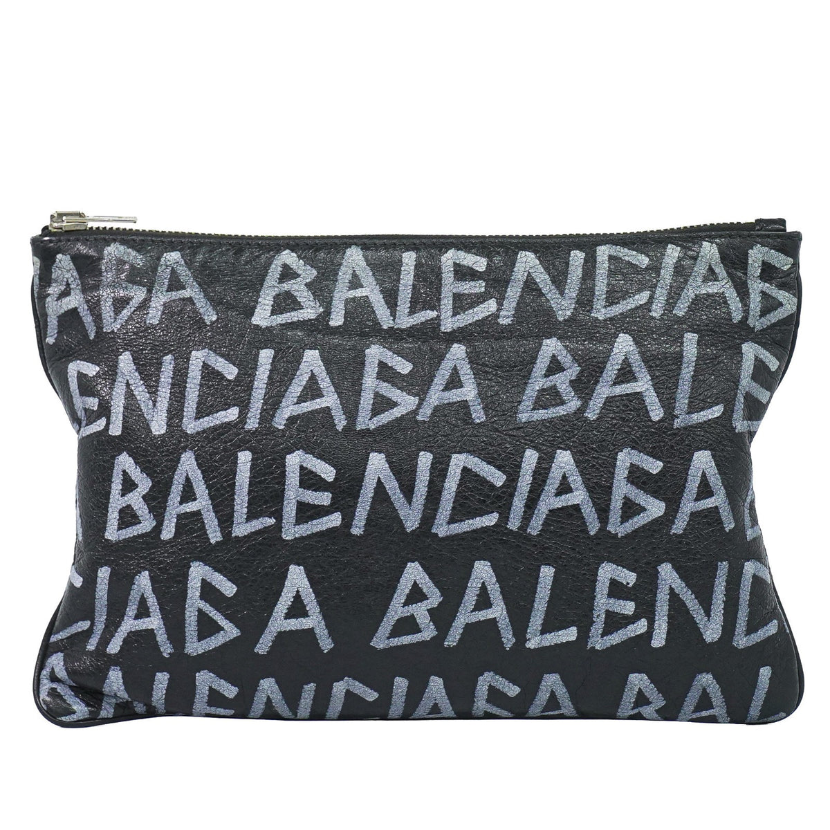 Balenciaga Graffiti Leather Black Leather Clutche & Pouche Bag (Pre-Owned)