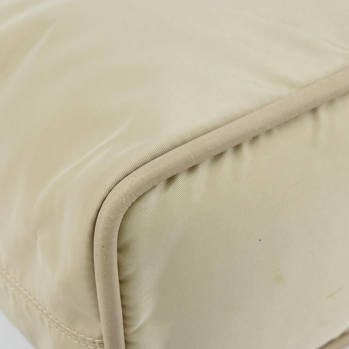Celine Handbag Nylon Beige Nylon Handbag (Pre-Owned)