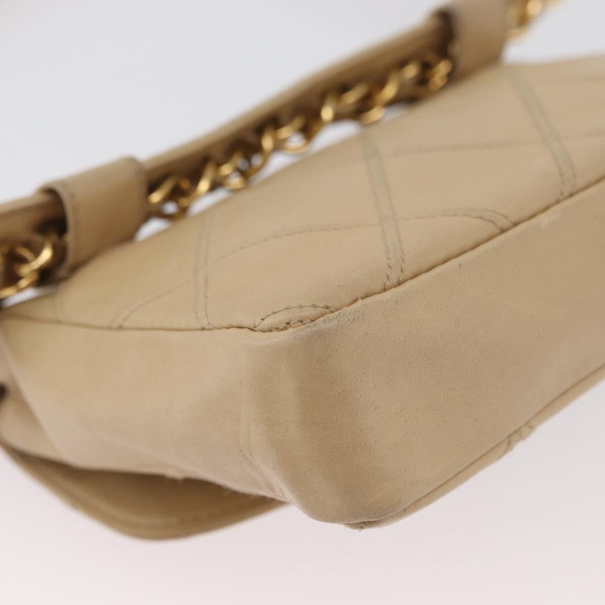 Chanel Cc Flap Belt Quilted Lambskin Beige Leather Clutche & Pouche Bag (Pre-Owned)