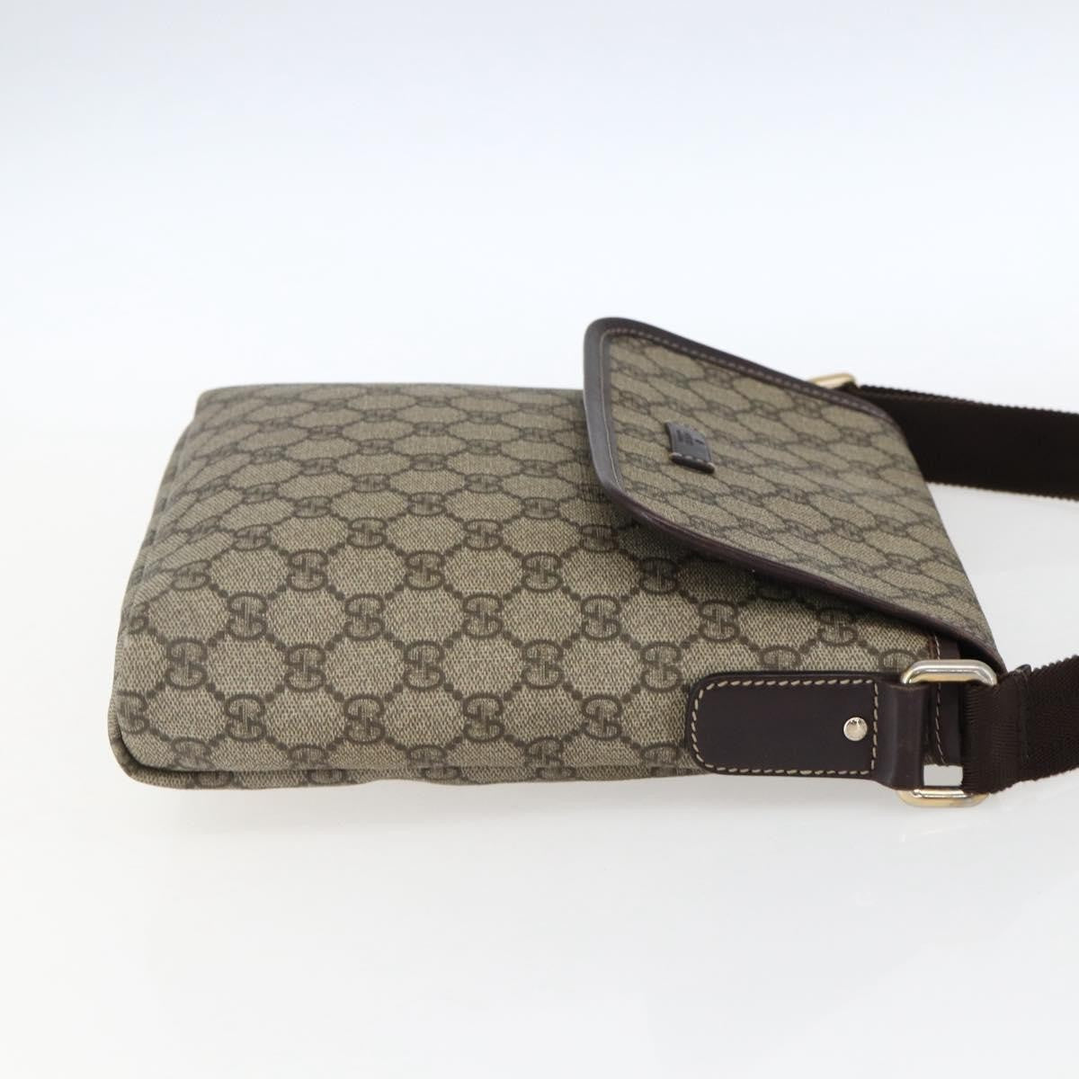 Gucci Flap Messenger Gg Coated Canvas Beige Canvas Shoulder Bag Bag (Pre-Owned)