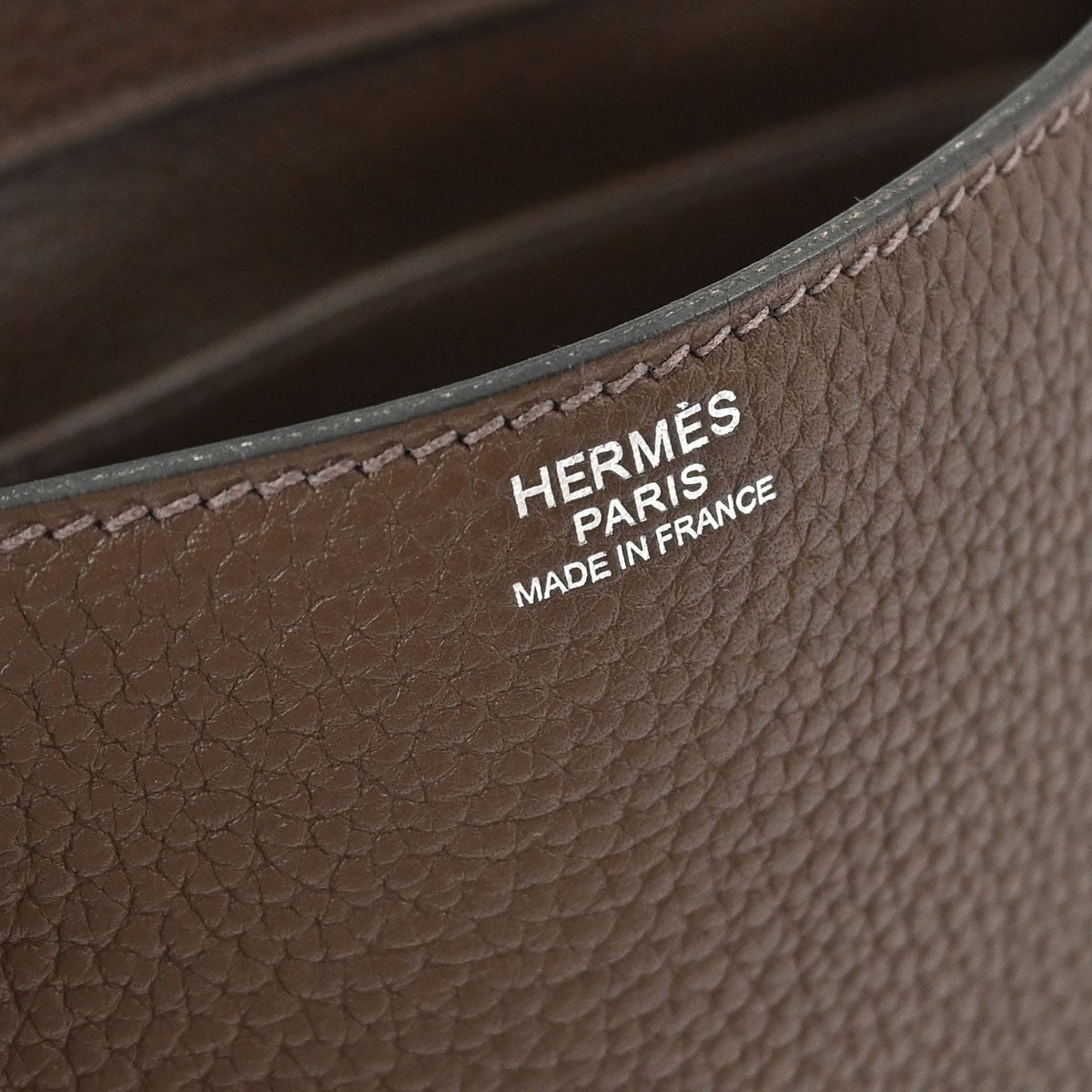 Hermes Steve Caporal Clemence Brown Calfskin Shoulder Bag Bag (Pre-Owned)