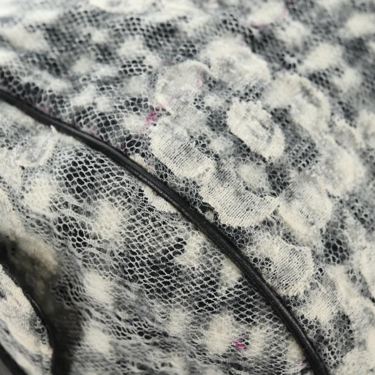Chanel Vintage Camellia Flap Camera Quilted Tweed White Wool Shoulder Bag Bag (Pre-Owned)