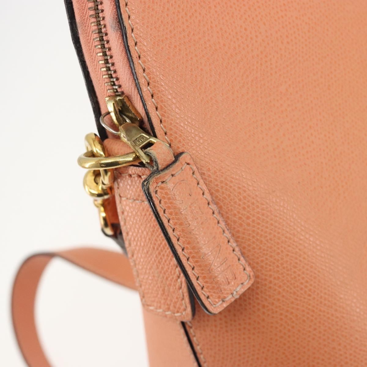 Celine Vintage Convertible Bowler Leather Orange Leather Handbag (Pre-Owned)