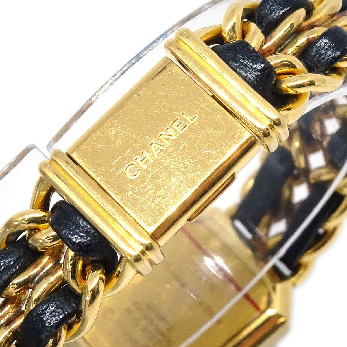 Chanel Premiere Rock Quartz Plated Metal And Leather Watch (Pre-Owned)