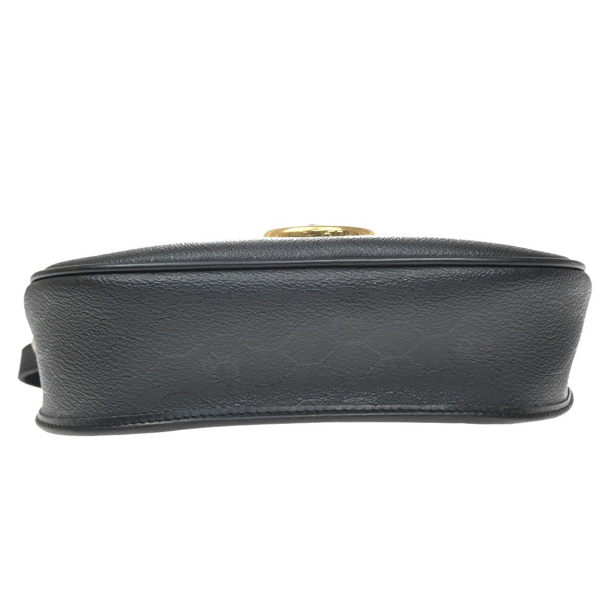 Christian Dior Vintage Honeycomb Flap Coated Canvas Black Canvas Shoulder Bag Bag (Pre-Owned)