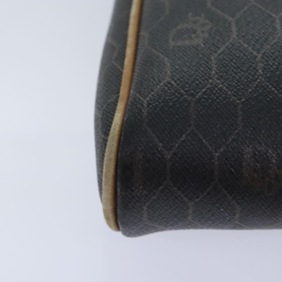 Christian Dior Vintage Honeycomb Zip Canvas And Leather Black Canvas Clutche & Pouche Bag (Pre-Owned)