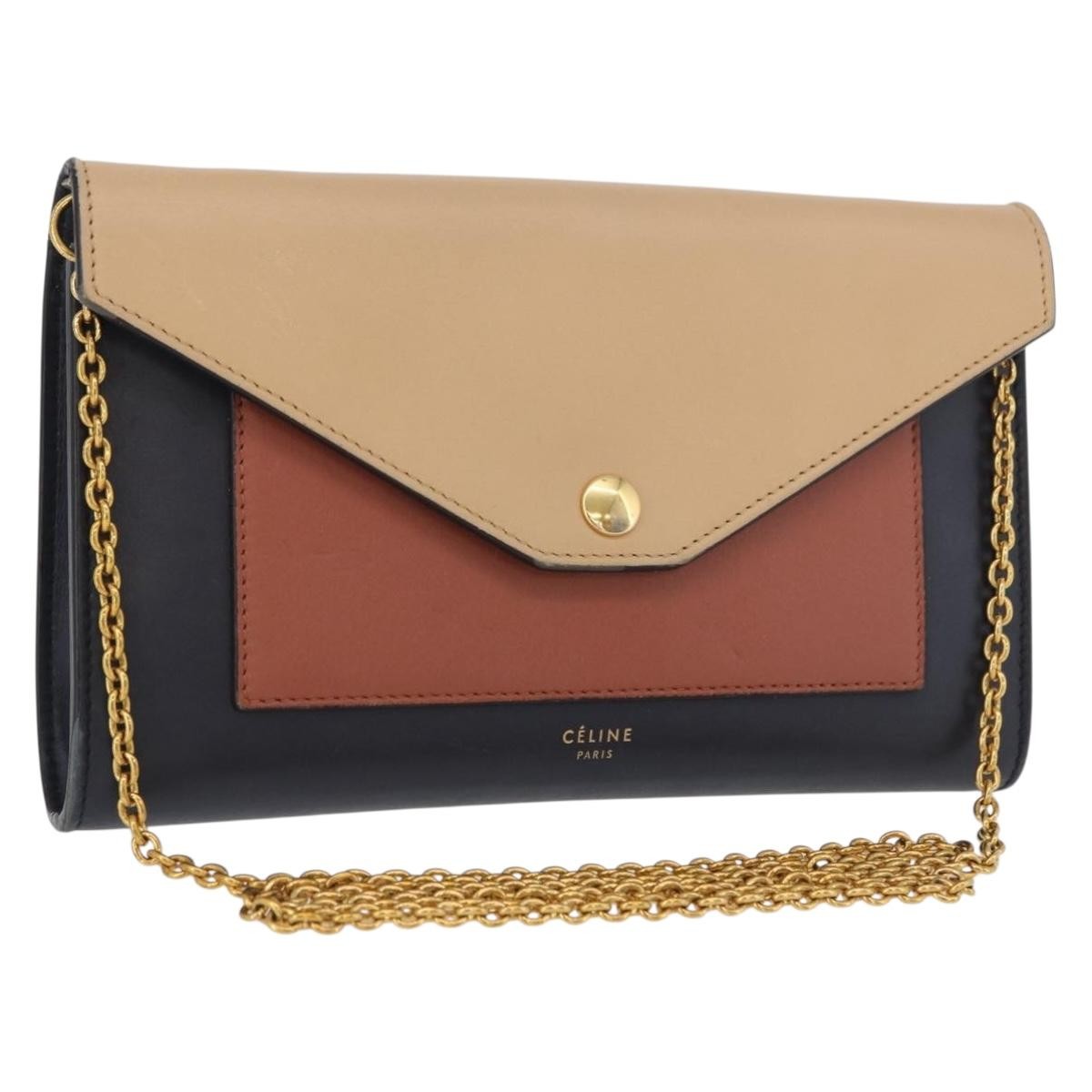 Celine Pocket Envelope Leather Multicolour Leather Shoulder Bag Bag (Pre-Owned)