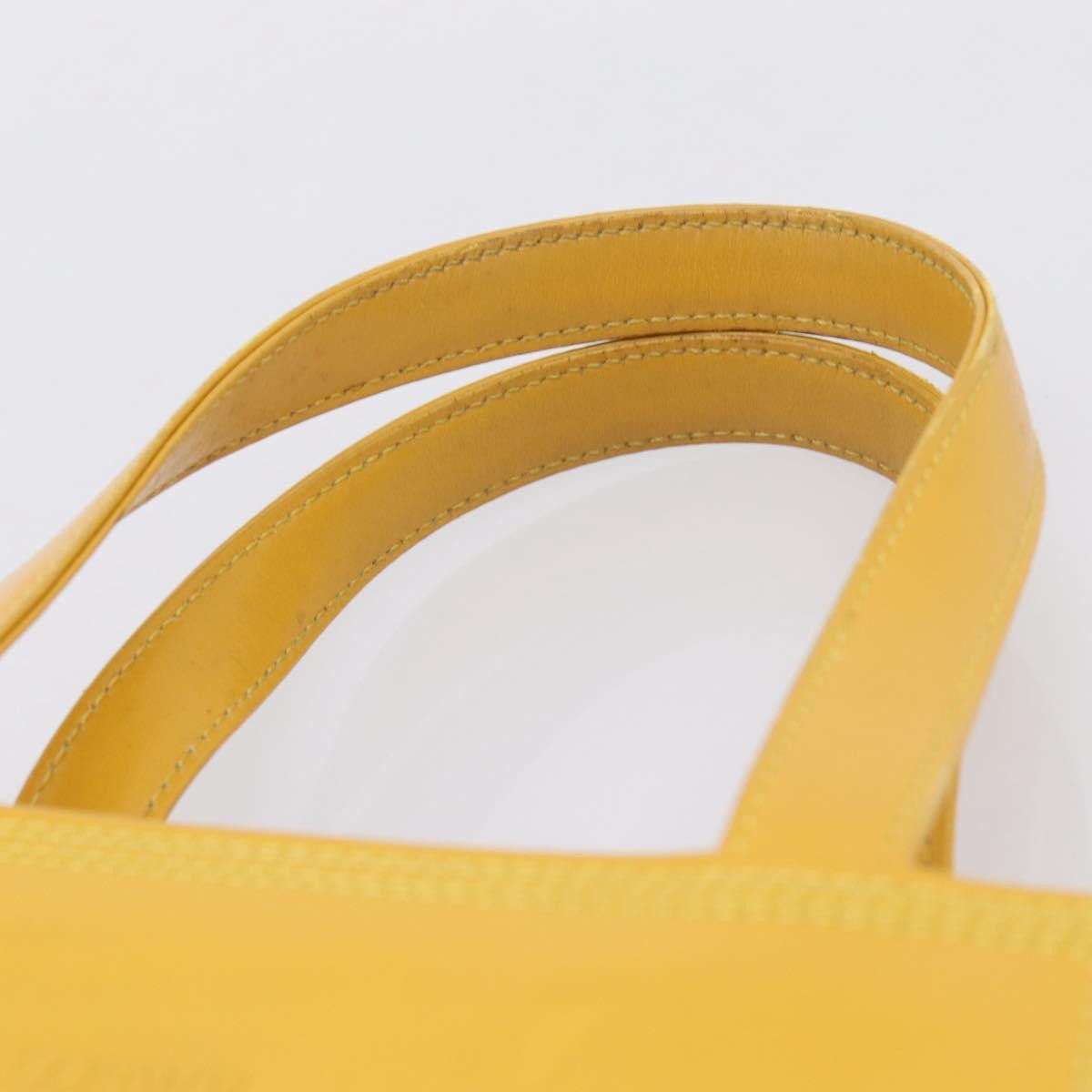 Loewe Vintage Square Tote Leather Yellow Leather Tote Bag Bag (Pre-Owned)