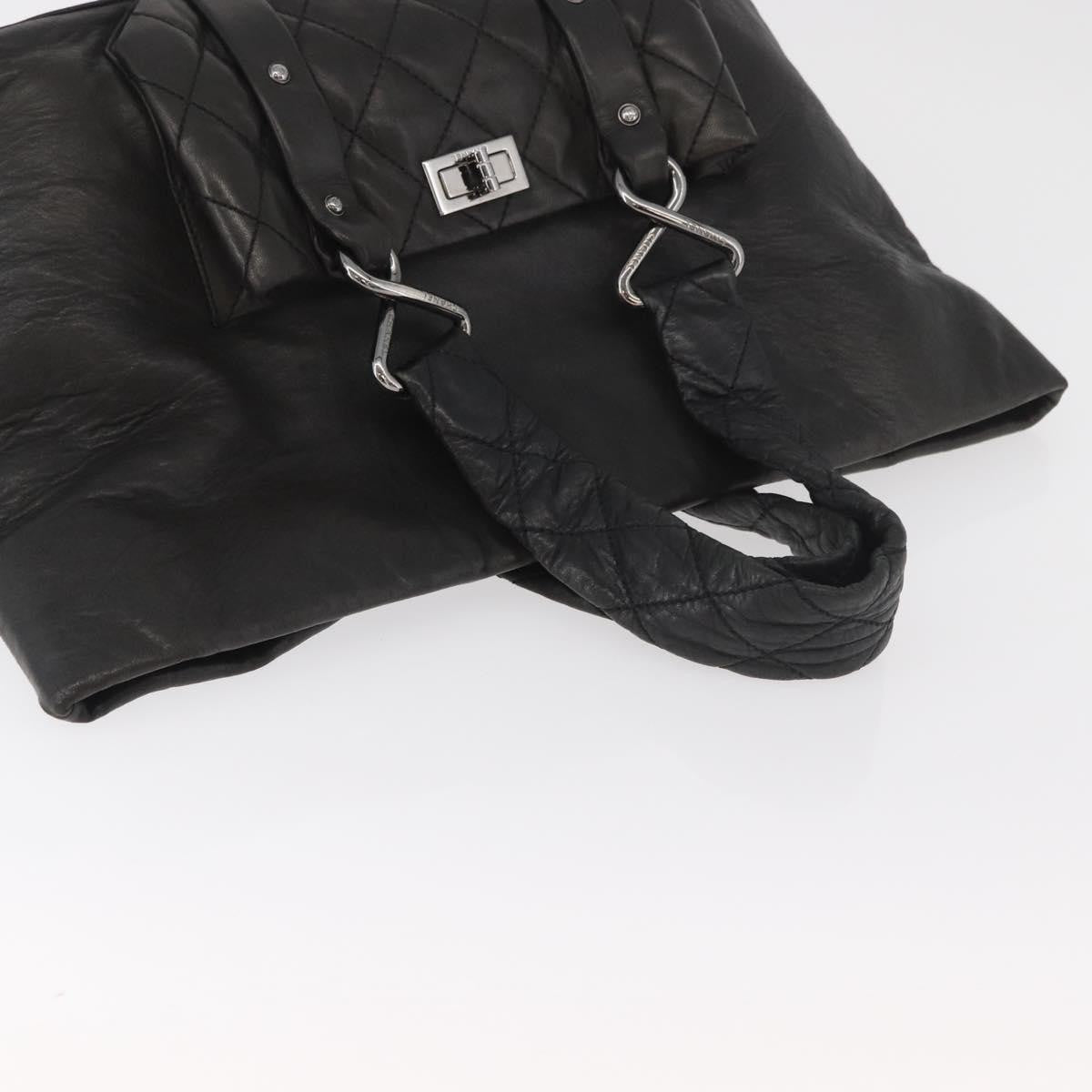 Chanel 8 Knots Tote Lambskin Black Leather Tote Bag Bag (Pre-Owned)