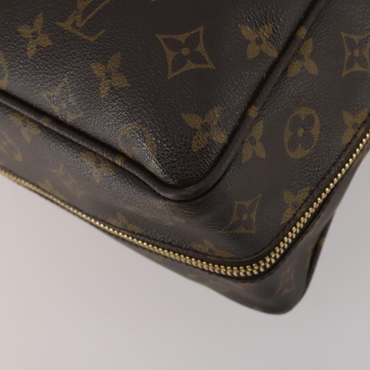 Louis Vuitton Bequia Porte Document Geant Monogram Canvas With Leather Brown Canvas Briefcase Bag (Pre-Owned)