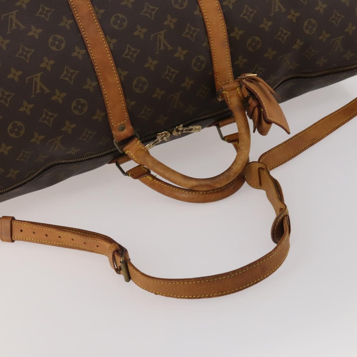 Louis Vuitton Keepall Bandouliere Monogram Canvas Brown Canvas Travel Bag Bag (Pre-Owned)