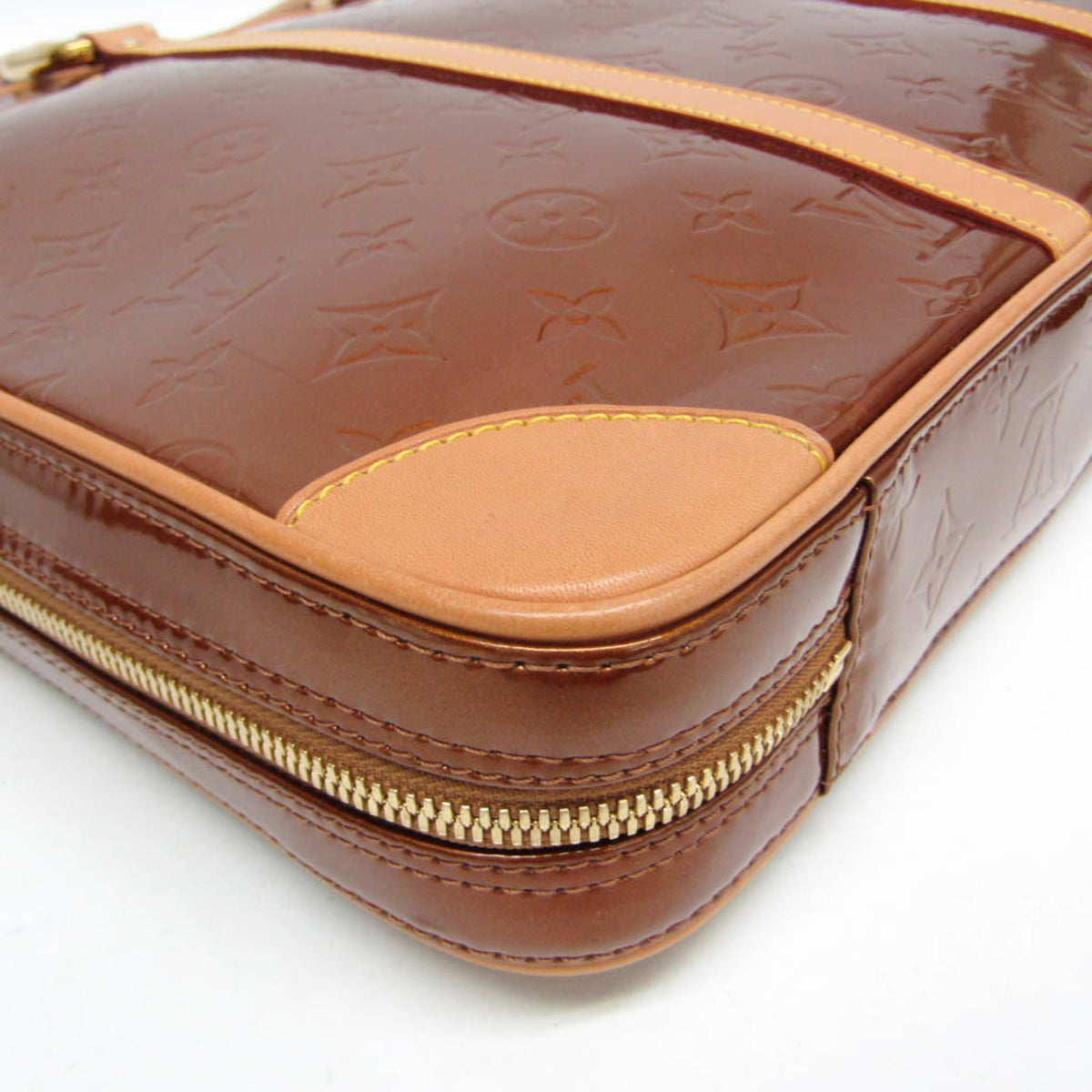 Louis Vuitton Vandam Monogram Vernis Brown Patent_Leather Handbag (Pre-Owned)