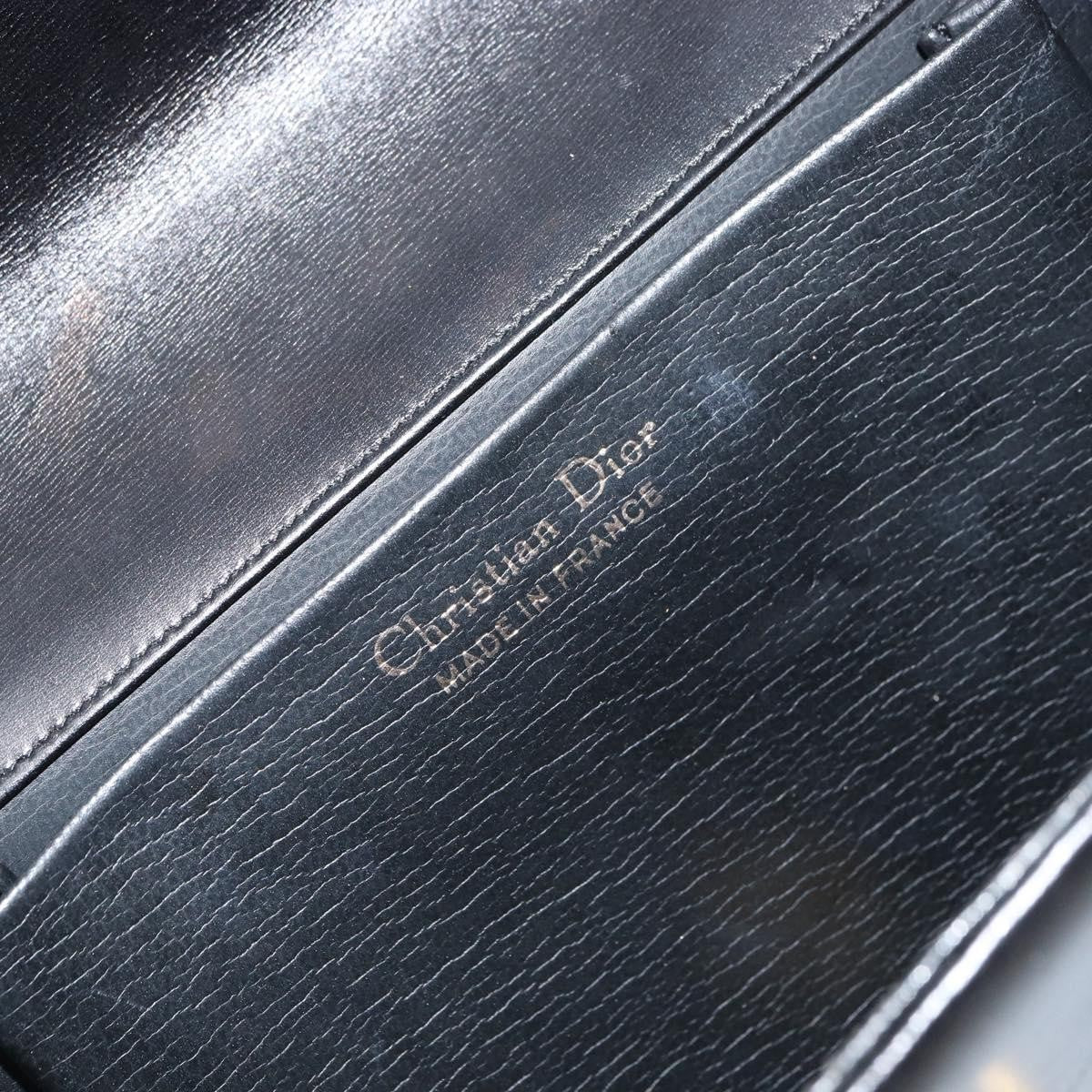 Christian Dior Vintage Chain Flap Leather Black Leather Shoulder Bag Bag (Pre-Owned)