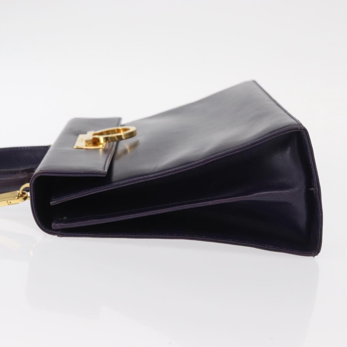 Salvatore Ferragamo Convertible Top Handle Leather Purple Leather Tote Bag Bag (Pre-Owned)