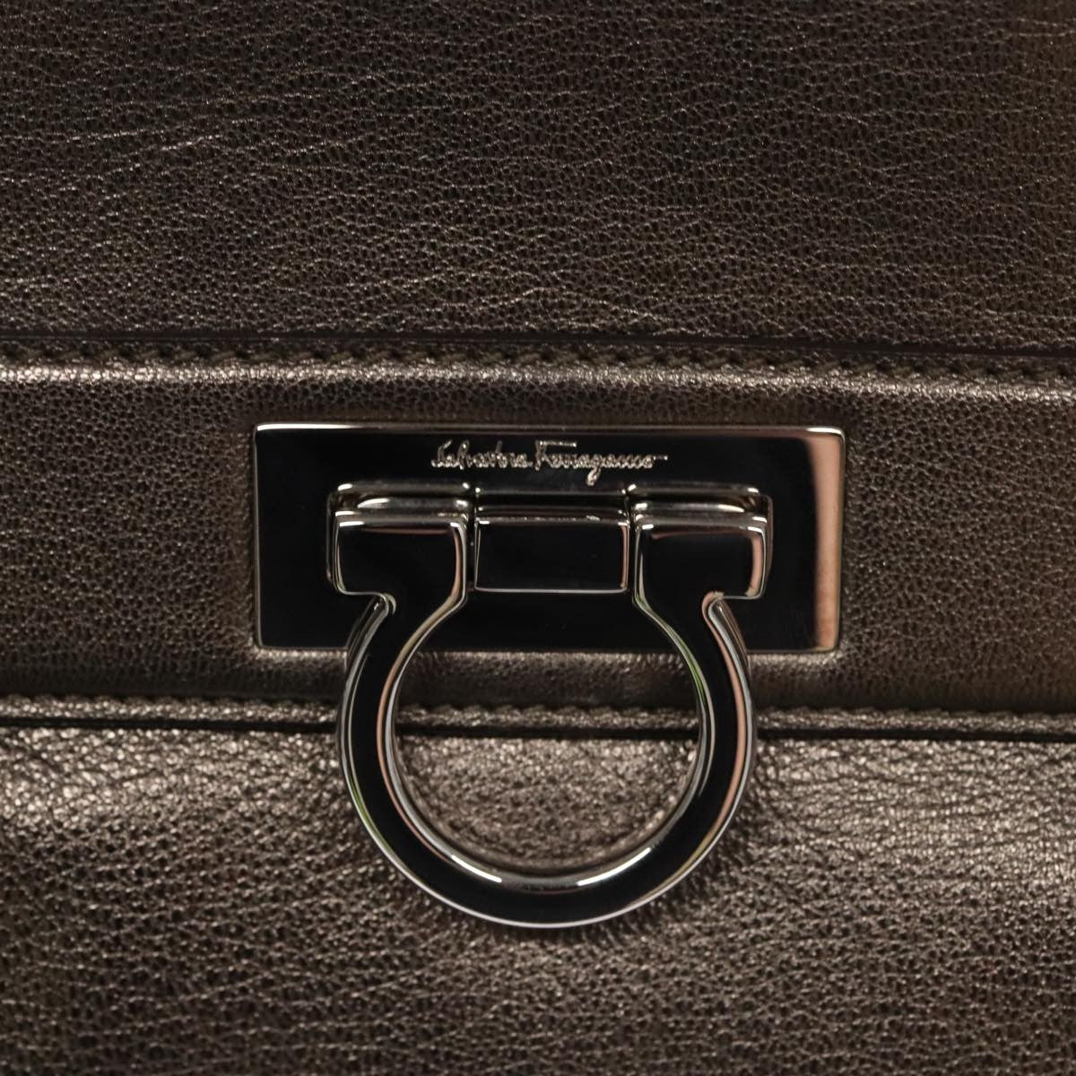 Salvatore Ferragamo Sofia Satchel Leather Silver Leather Handbag (Pre-Owned)