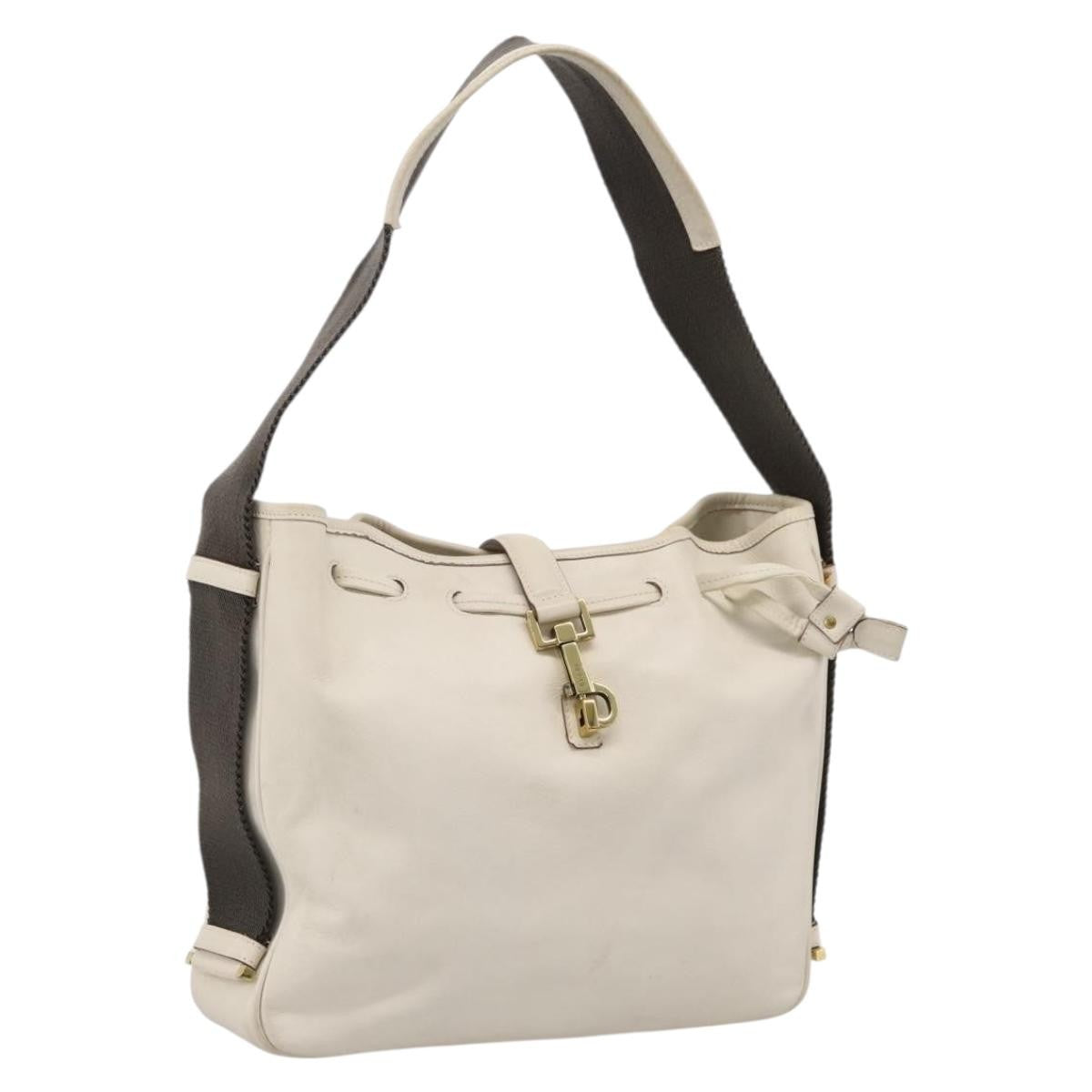 Gucci Shoulder Leather Beige Leather Shoulder Bag Bag (Pre-Owned)