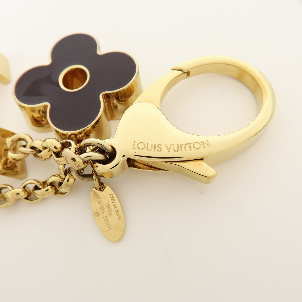 Louis Vuitton Fleur De Monogram Bag Charm Metal Gold Metal Charms And Keychains Accessory (Pre-Owned)