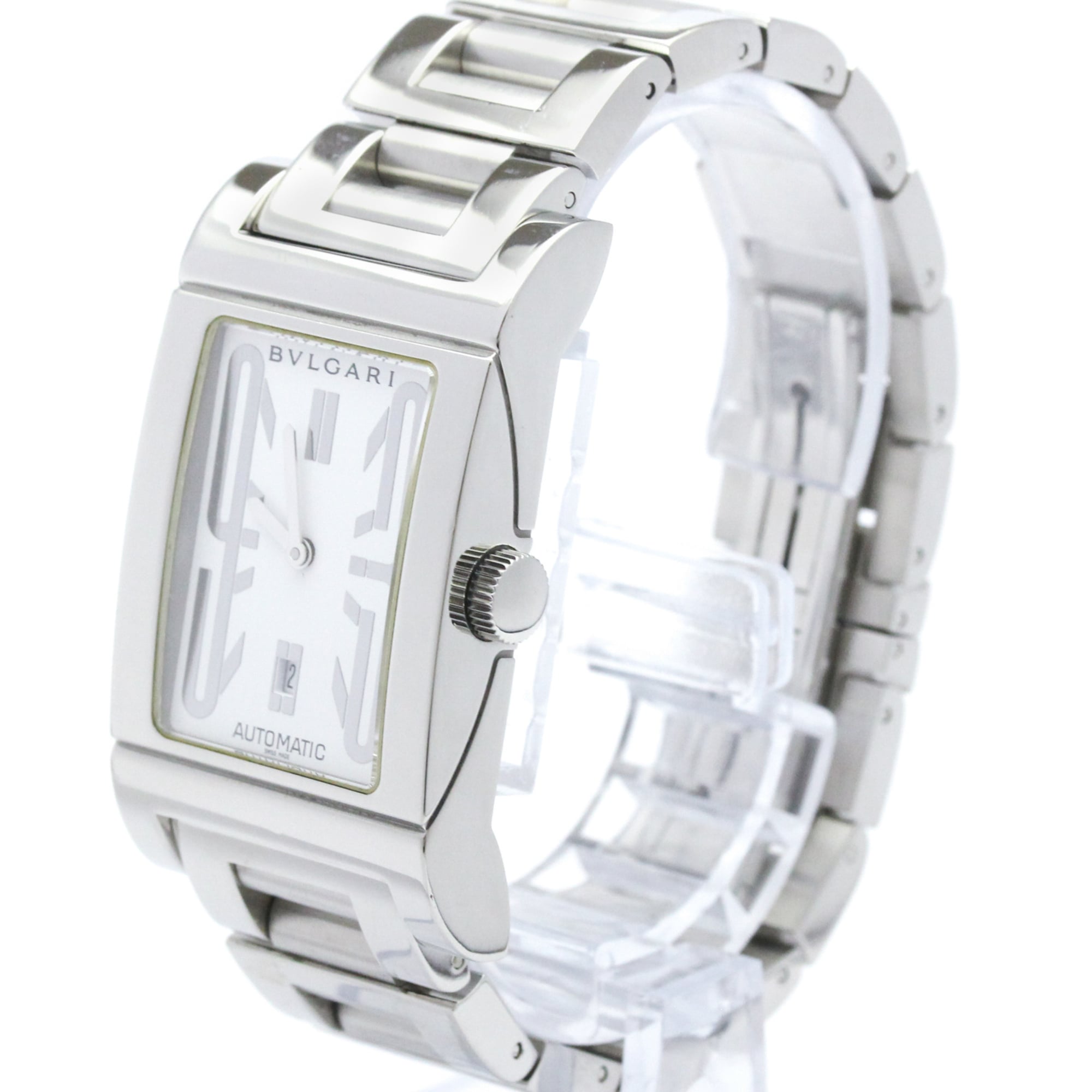 Bvlgari Rettangolo Automatic Stainless Steel Watch (Pre-Owned)