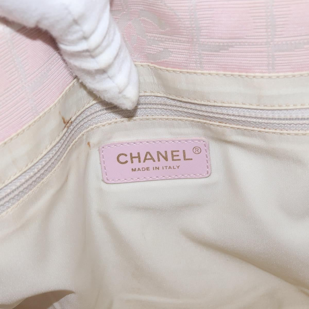 Chanel Travel Line Tote Nylon Pink Nylon Tote Bag Bag (Pre-Owned)