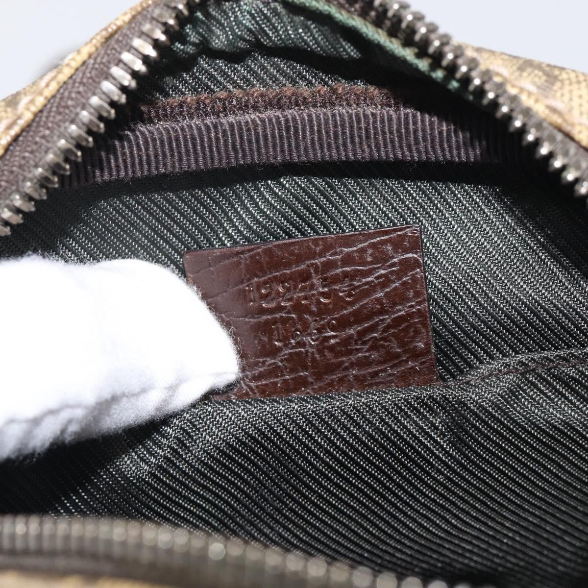Gucci Vintage Front Pocket Flat Messenger Gg Canvas And Leather Beige Canvas Shoulder Bag Bag (Pre-Owned)