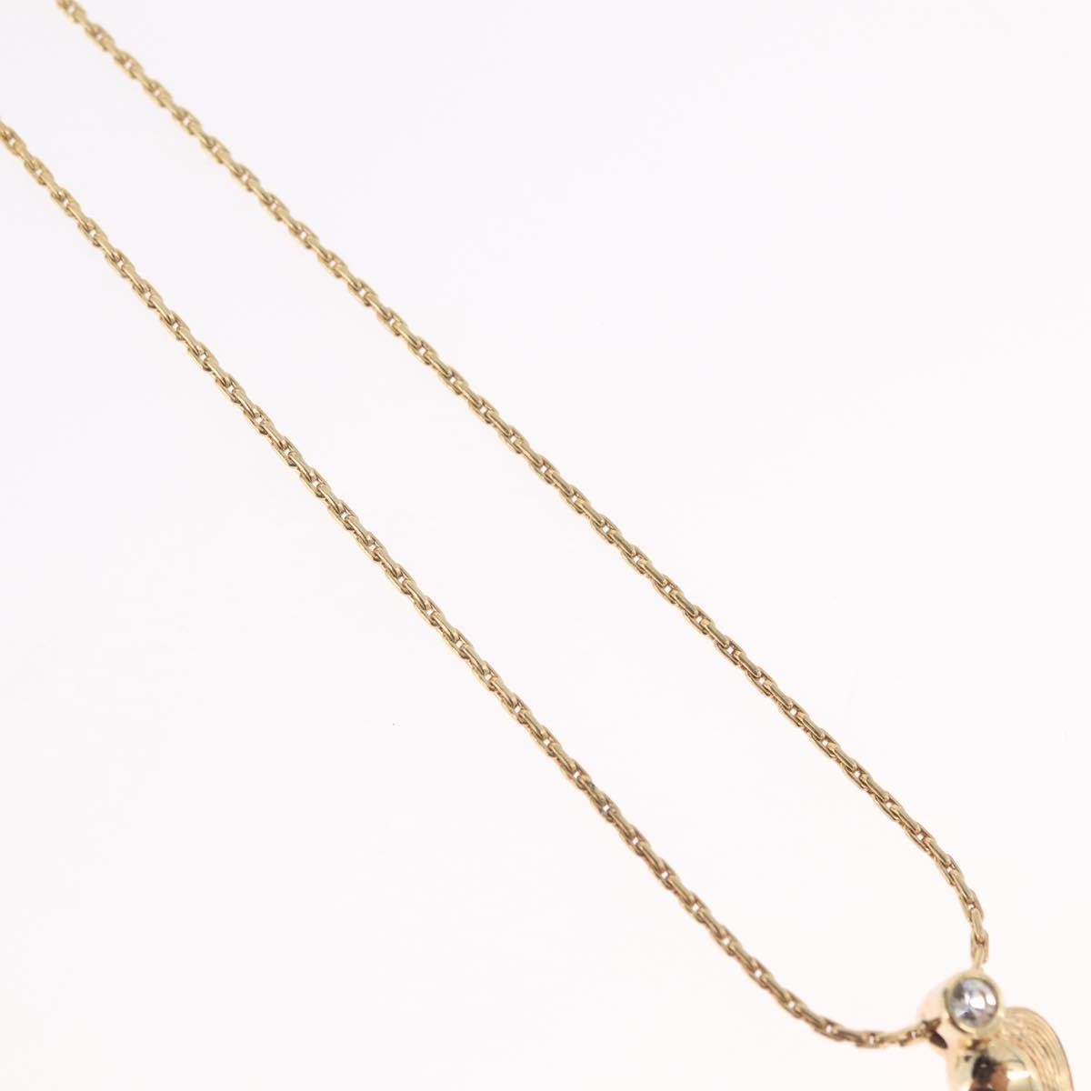 Christian Dior Logo Heart Pendant Metal Gold Metal Necklace Jewelry (Pre-Owned)