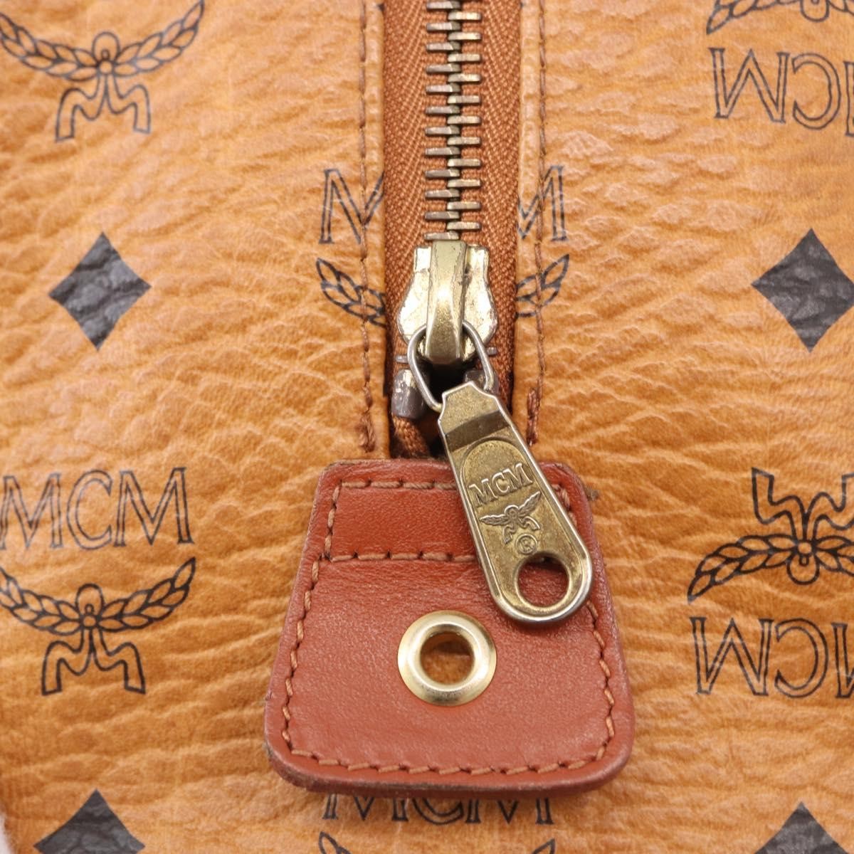 MCM Visetos Logogramme Leather Brown Leather Handbag (Pre-Owned)
