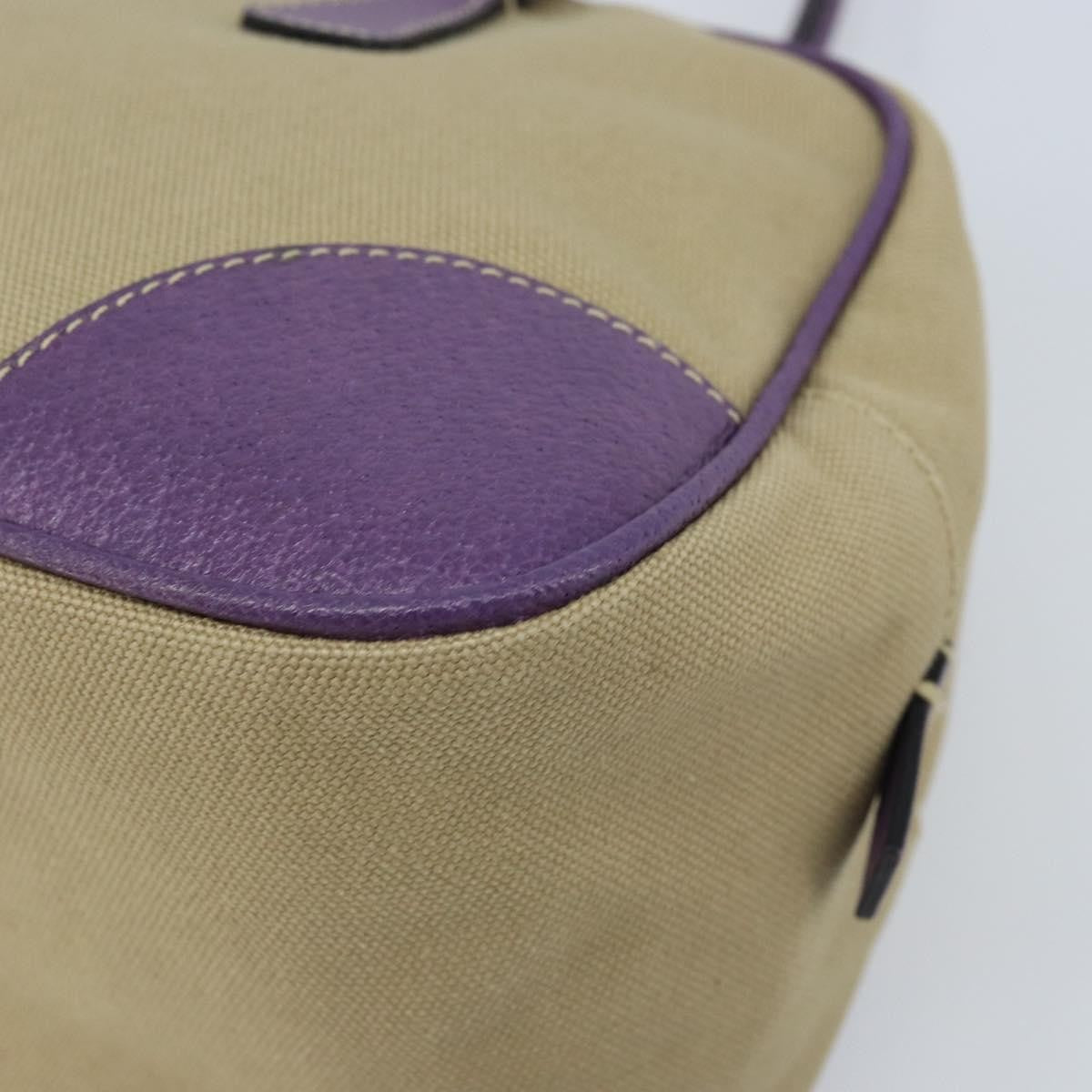 Prada Bowler Canvas With Leather Beige Canvas Shoulder Bag Bag (Pre-Owned)