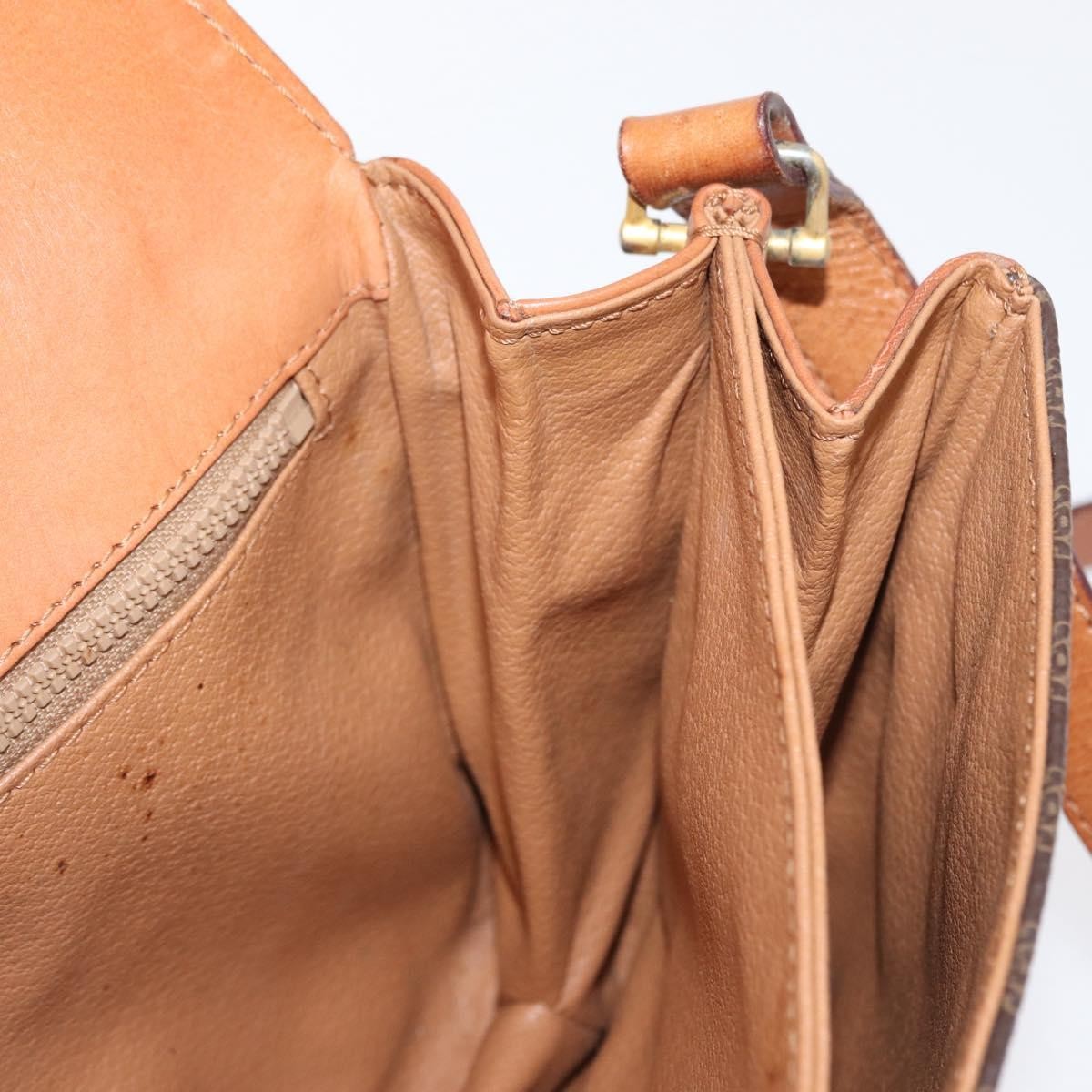 Celine Vintage Macadam Canvas And Leather Brown Canvas Shoulder Bag Bag (Pre-Owned)