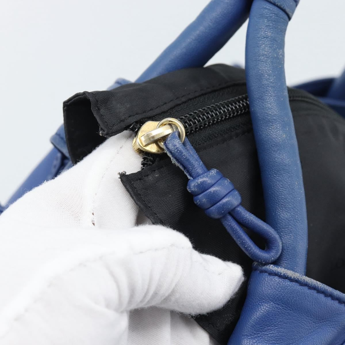Loewe Anagram Logo Nappa Aire Hand Leather Blue Leather Handbag (Pre-Owned)