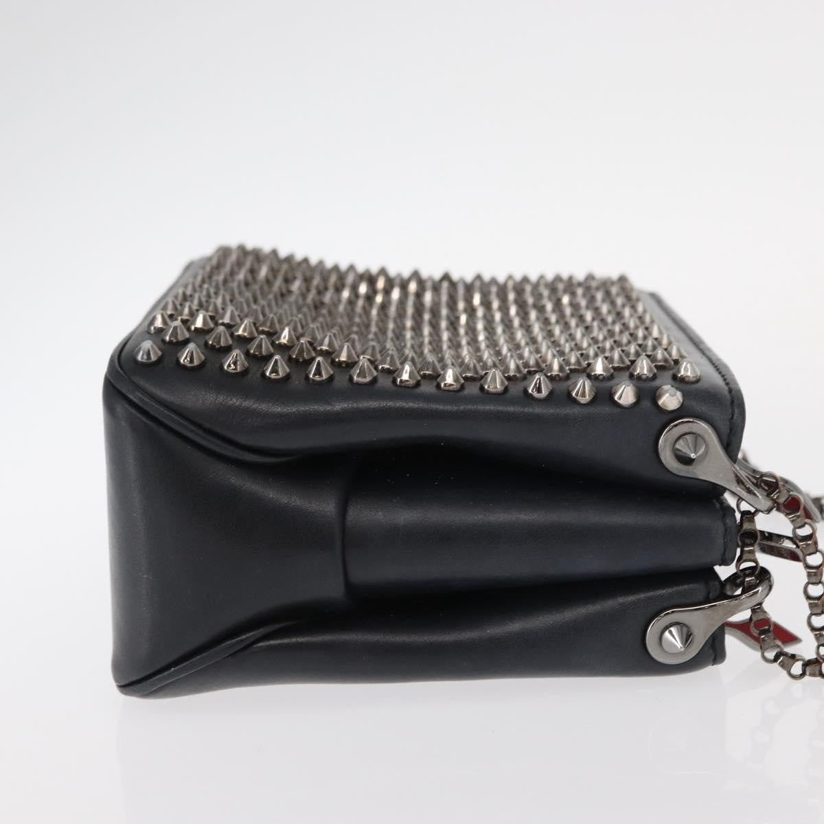 Christian Louboutin Triloubi Chain Leather Black Leather Handbag (Pre-Owned)